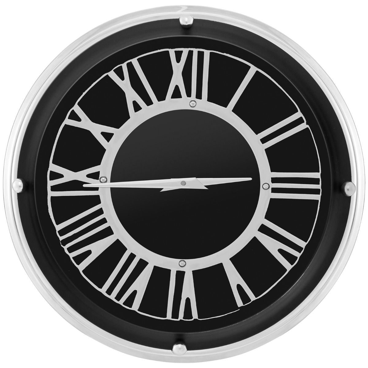Orologio Da Parete Silenzioso Con Numeri Romani Copertura in Vetro, Orologio Da Muro Senza Ticchettio 2 Dimensioni