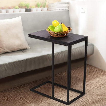Tavolino Laterale Porta Pc in Legno Da Soggiorno Tavolino Da Caffè 59X28X48Cm Nero