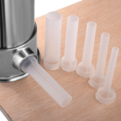 5Kg Macchina Insaccatrice per Salsicce in Acciaio Inox Manuale Con 6 Tubi Di Riempimento