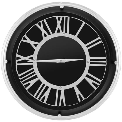 Orologio Da Parete Silenzioso Con Numeri Romani Copertura in Vetro, Orologio Da Muro Senza Ticchettio 2 Dimensioni