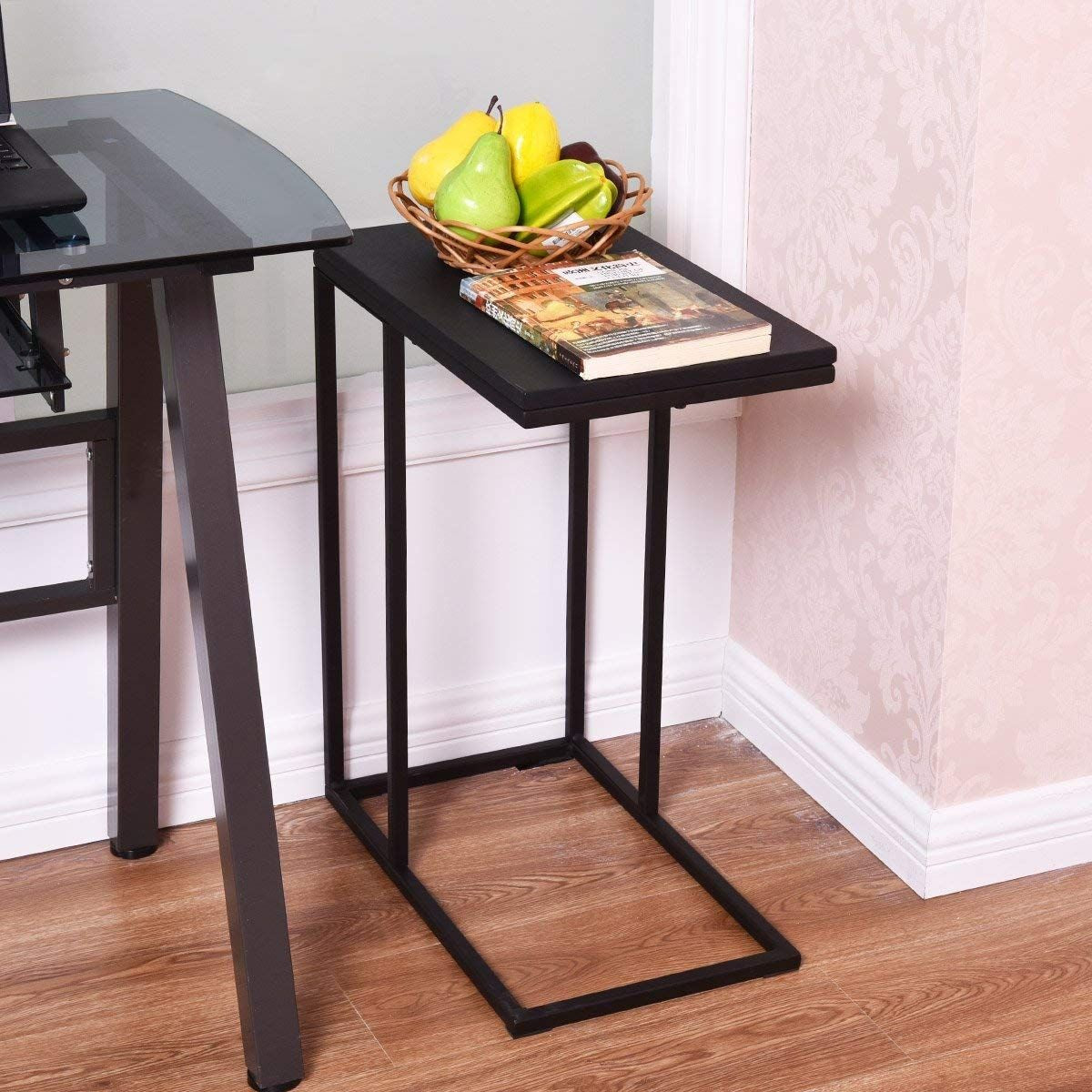 Tavolino Laterale Porta Pc in Legno Da Soggiorno Tavolino Da Caffè 59X28X48Cm Nero