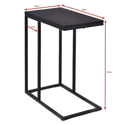 Tavolino Laterale Porta Pc in Legno Da Soggiorno Tavolino Da Caffè 59X28X48Cm Nero