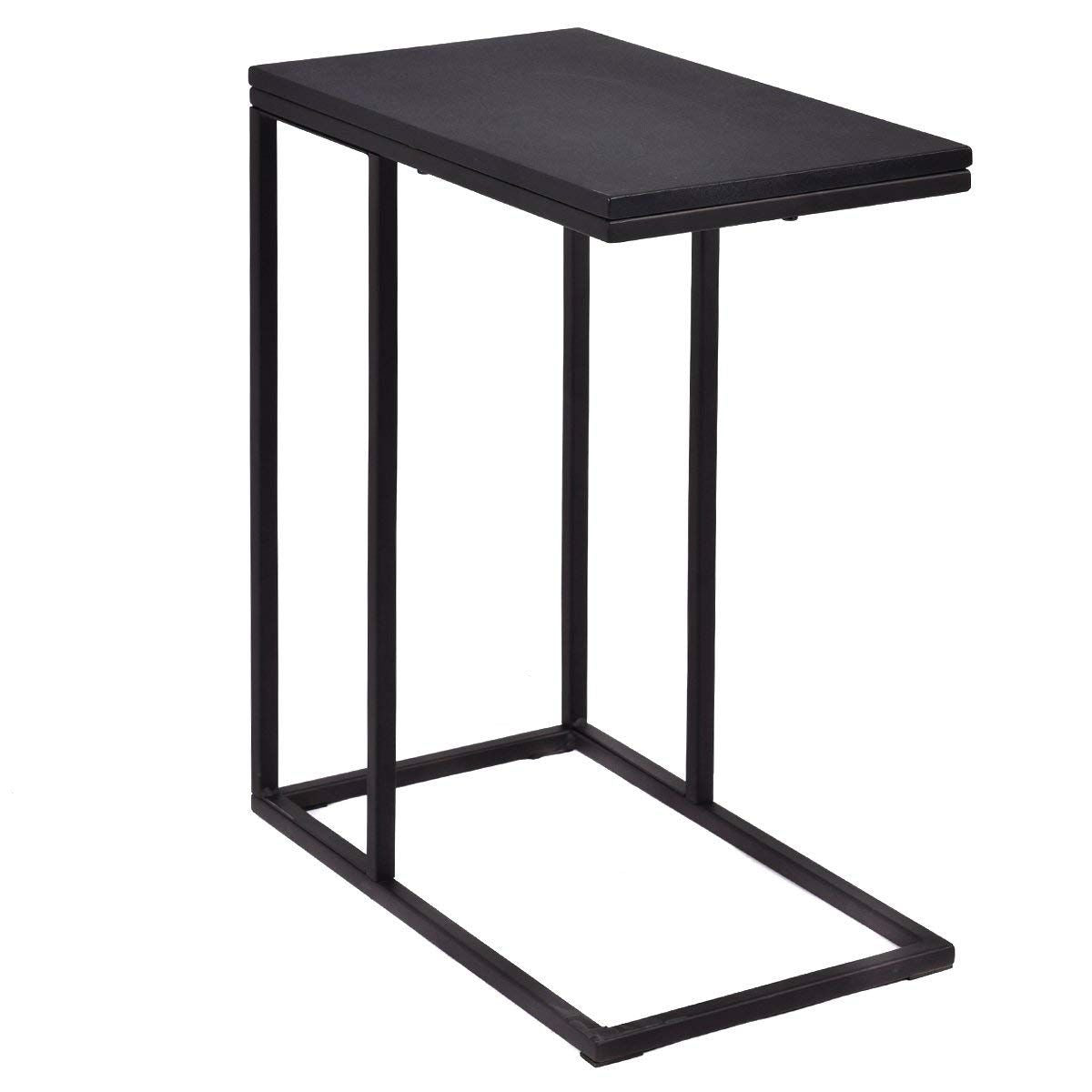 Tavolino Laterale Porta Pc in Legno Da Soggiorno Tavolino Da Caffè 59X28X48Cm Nero