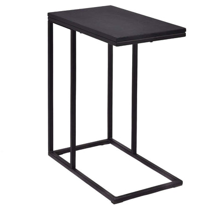 Tavolino Laterale Porta Pc in Legno Da Soggiorno Tavolino Da Caffè 59X28X48Cm Nero