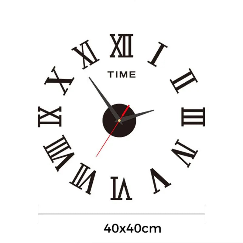 3D Acrylic Digital Wall Clock Roman Numerals Design Mirror Wall Clock Fashion Large round Wall Clock DIY Self Adhesive Clocks