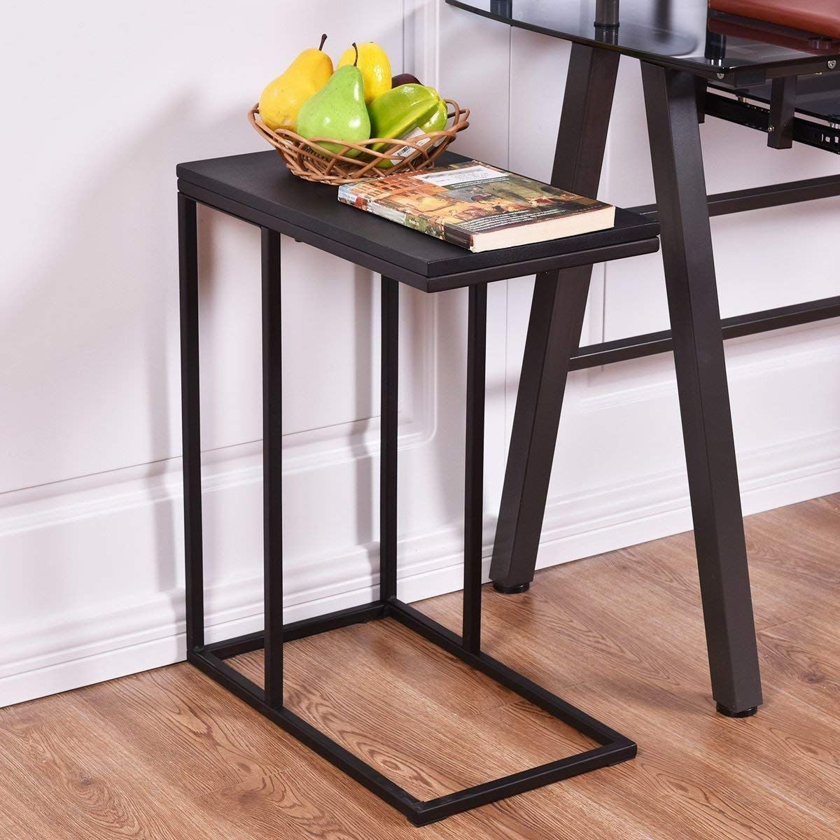 Tavolino Laterale Porta Pc in Legno Da Soggiorno Tavolino Da Caffè 59X28X48Cm Nero