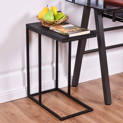 Tavolino Laterale Porta Pc in Legno Da Soggiorno Tavolino Da Caffè 59X28X48Cm Nero