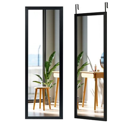 Specchio a Figura Intera Sulla Porta O Sul Muro, Specchio per Camera Da Letto Salone Spogliatoio 120X37Cm Nero