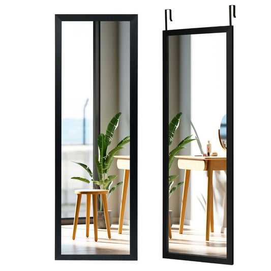 Specchio a Figura Intera Sulla Porta O Sul Muro, Specchio per Camera Da Letto Salone Spogliatoio 120X37Cm Nero